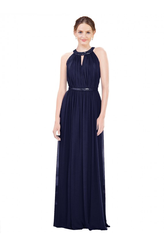 Cheap Vintage Full-Length Sleeveless Chiffon Bridesmaid Dress  UK