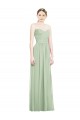 Cheap Crisscross Draped Full Length Strapless Chiffon Bridesmaid Dress UK