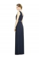 Cheap Full-Length V-Neck Lux Chiffon Bridesmaid Dress with V-Back UK