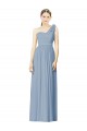 Cheap Flower Shoulder Draped One Shoulder Chiffon Bridesmaid Dress UK
