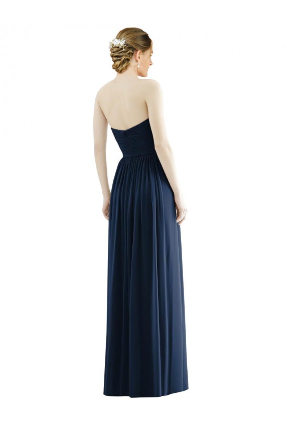 Cheap Low Back Draped Strapless Chiffon Formal Bridesmaid Dress  UK