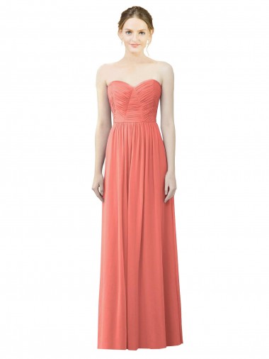 Cheap Draped Sweetheart Strapless Chiffon Bridesmaid Dress UK