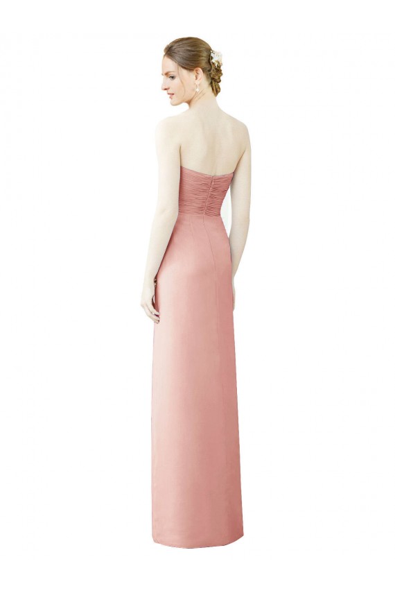 Cheap Strapless Sweetheart Long Chiffon Wrap Bridesmaid Dress UK