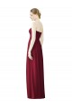 Cheap Draped Full Length Strapless Chiffon Bridesmaid Dress UK