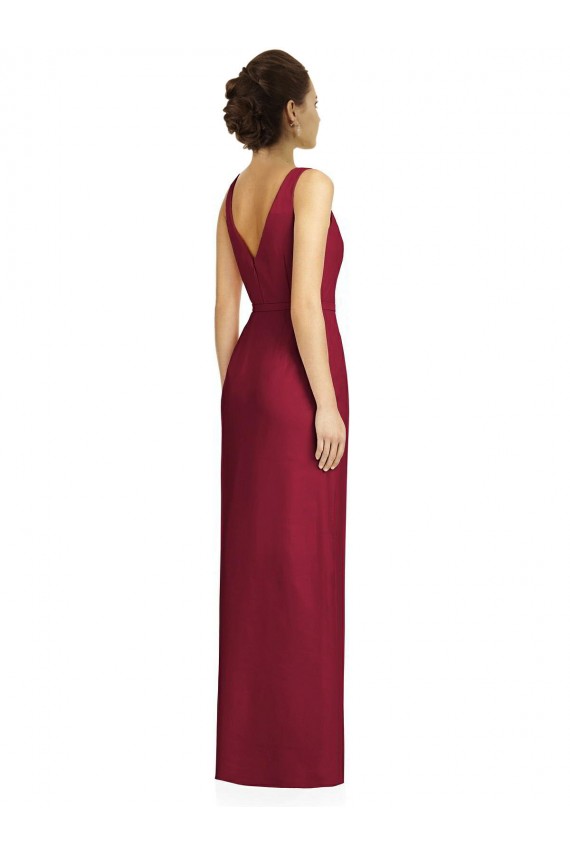 Cheap Draped V-Neck Cocktail Length Chiffon Bridesmaid Dress UK