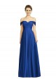 Cheap Off the Shoulder Draped Chiffon Maxi Bridesmaid Dress UK