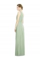 Cheap Natural Waist V-Neck Draped Chiffon Bridesmaid Dress UK