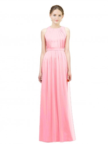 Cheap Sleek Halter Neck Chiffon Bridesmaid Dress  UK