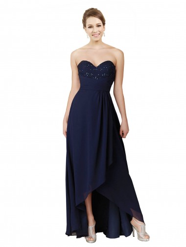 Cheap Sweetheart Neckline Beaded Lace and Chiffon Bridesmaid Dress UK