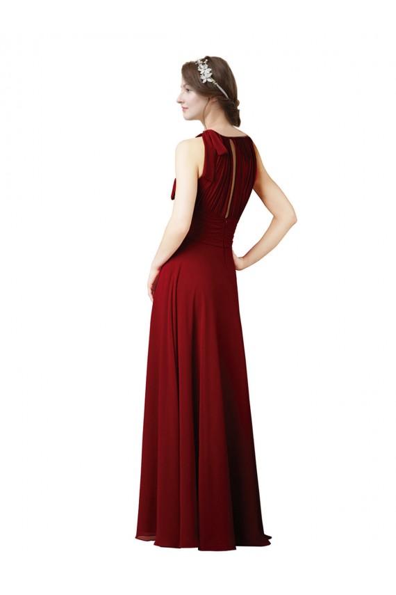 Cheap Luxe Chiffon Bridesmaid Dress with Open Slit In the Back UK