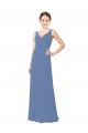 Cheap Draped V-Neck Luxe Chiffon Bridesmaid Dress UK