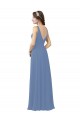 Cheap Draped V-Neck Luxe Chiffon Bridesmaid Dress UK