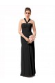 Cheap Long Halter Chiffon Bridesmaid Dress with Dropped Waist UK