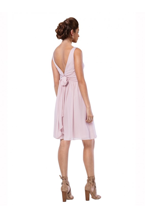 Cheap Short Knee Length Criss Cross Draped Chiffon Cocktail Bridesmaid Dress UK