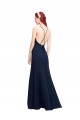 Cheap High Halter Fit and Flare Long Chiffon Bridesmaid Dress / Prom Dress with Criss Cross Low Back UK