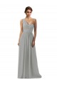 Cheap Ruffled One Shoulder Floor Length Long Chiffon Bridesmaid Dress UK