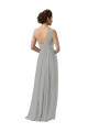 Cheap Ruffled One Shoulder Floor Length Long Chiffon Bridesmaid Dress UK