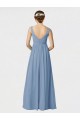 Cheap Long Chiffon Bridesmaid Dress with Sweetheart Neckline and Wide Straps UK