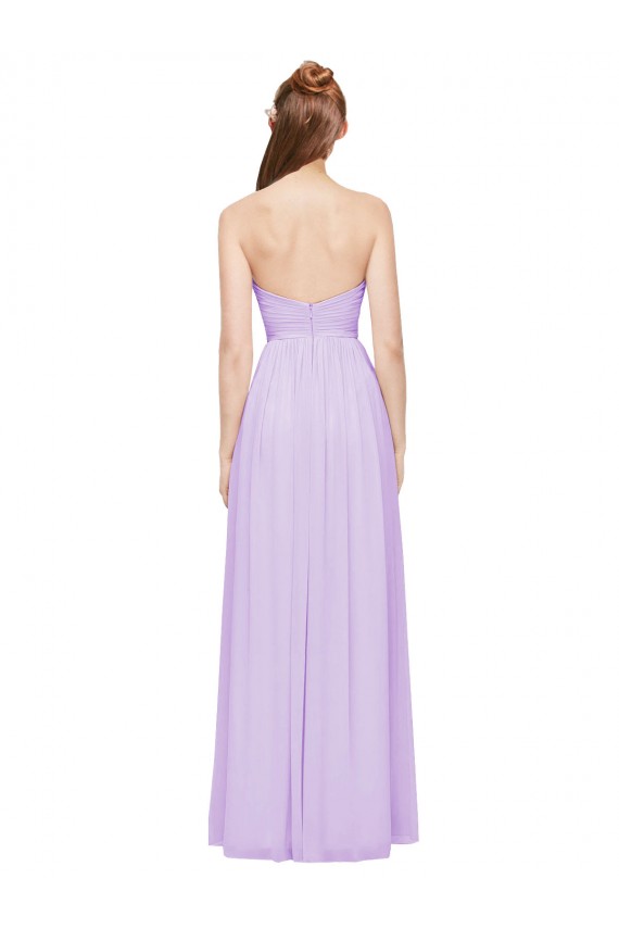 Cheap Strapless Mermaid Chiffon Bridesmaid Dress WITH High Side Slit and Ruffles UK