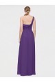 Cheap One Shoulder High Low Chiffon Bridesmaid Dress with Wrap Waist UK