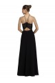Cheap Lace Halter Neckline Chiffon A-Line Bridesmaid Dress with Sheer Back UK