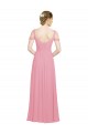 Cheap Sweetheart Long Chiffon Bridesmaid Dress with Off the Shoulder Straps UK