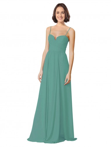 Cheap Spaghetti Straps Sweetheart A-Line Chiffon Bridesmaid Dress UK