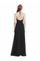 Cheap Halter Chiffon Bridesmaid Dress with V-Neckline and Criss Cross Waist UK