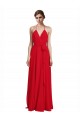 Cheap V-Neck Spaghetti Halter Strap Chiffon Bridesmaid Dress UK