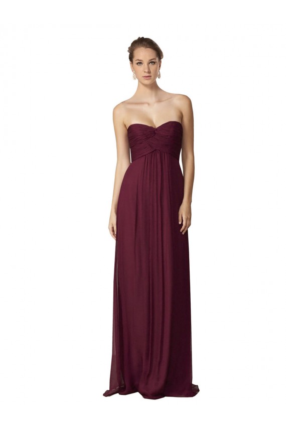 Cheap Floor Length Chiffon Bridesmaid Dress with Sweetheart Neckline UK