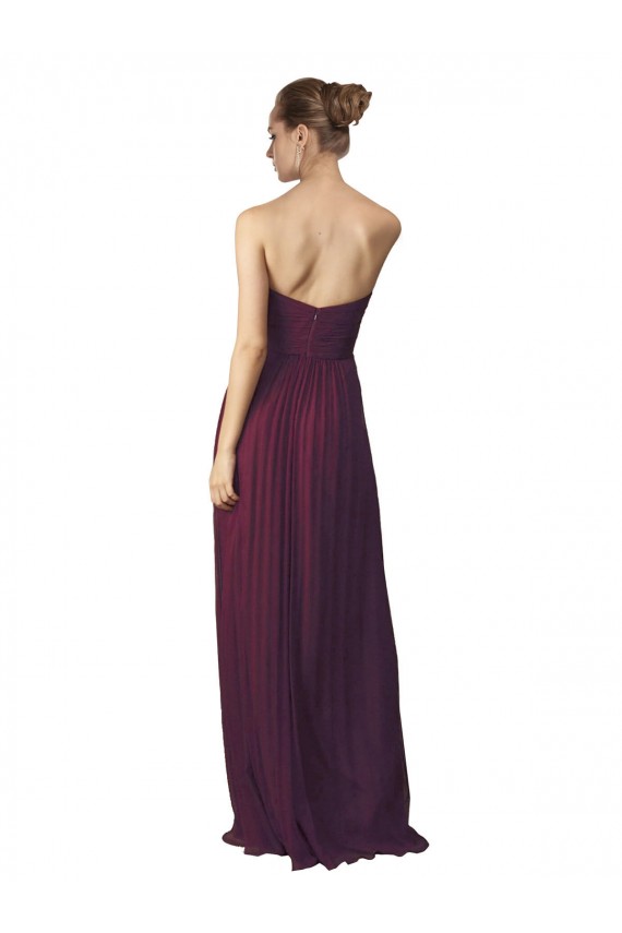 Cheap Floor Length Chiffon Bridesmaid Dress with Sweetheart Neckline UK