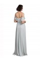 Cheap Off the Shoulder Spaghetti Strap Long Chiffon Bridesmaids Dress UK