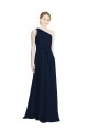 Cheap Long Chiffon Bridesmaid Dress with One Shoulder Neckline And Belt UK