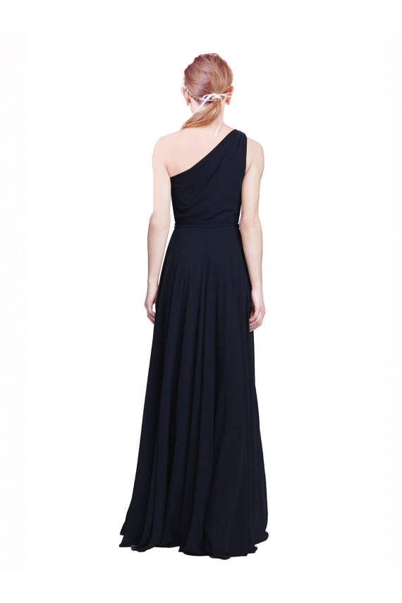 Cheap Long Chiffon Bridesmaid Dress with One Shoulder Neckline And Belt UK