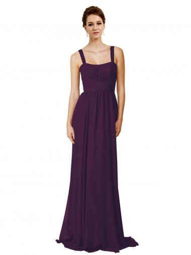 Cheap Full Length Chiffon Bridesmaid Dress with Spaghetti Straps UK