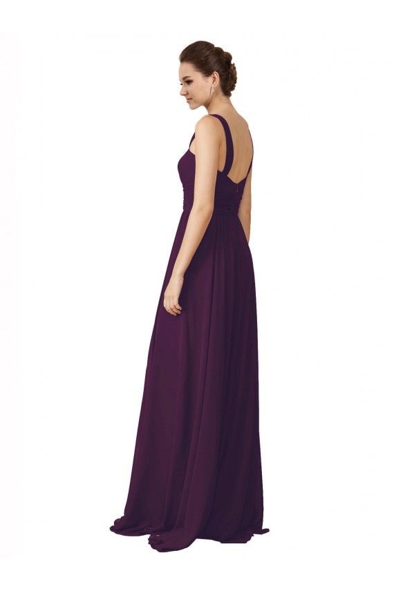 Cheap Full Length Chiffon Bridesmaid Dress with Spaghetti Straps UK