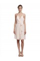 Cheap Short Knee Length Wrap Chiffon Halter Bridesmaids Dress UK