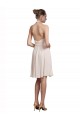 Cheap Short Knee Length Wrap Chiffon Halter Bridesmaids Dress UK