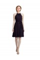 Cheap Short Knee Length High Neck Chiffon Bridesmaids Dress UK