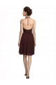 Cheap Short Knee Length Chiffon Bridesmaids Dress with Halter Cowl Neck UK