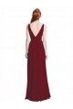 Cheap Long Chiffon V-Neck Bridesmaids Dress with Double Strap UK