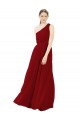 Cheap Draped One Shoulder Long Floor Length Chiffon Bridesmaid Dress UK