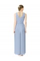 Cheap Long V-Neckline Chiffon Bridesmaid Dress with Twisted Waist UK