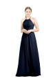 Cheap Halter High Neck Long Chiffon Bridesmaid Dress with Open Back UK