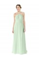 Cheap Front halter Neckline and Deep Back Long Chiffon Bridesmaid Dress UK