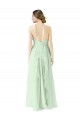 Cheap Front halter Neckline and Deep Back Long Chiffon Bridesmaid Dress UK