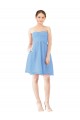 Cheap Short Knee Length Chiffon Cocktail Bridesmaid Dress with Twisted Strapless Sweetheart Neckline UK