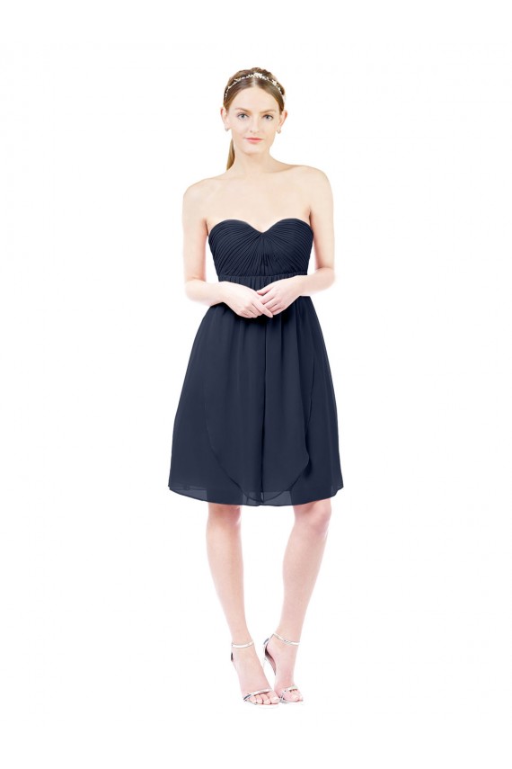 Cheap Sweetheart Cocktail Knee Length Chiffon Cocktail Bridesmaid Dress Open Back UK
