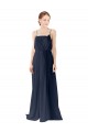 Cheap Spaghetti Straps Open Back Long Chiffon Bridesmaid Dress UK