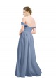 Cheap Long Floor Length Chiffon Bridesmaid Dress with Fluttering Off the Shoulder Straps UK